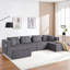 Canapé modulaire confortable en forme de U de 129 po de largeur avec porte-gobelets - Luxueux 6 pièces revêtu de velours côtelé pour une détente ultime dans votre salon-22150569-22261896-22261900