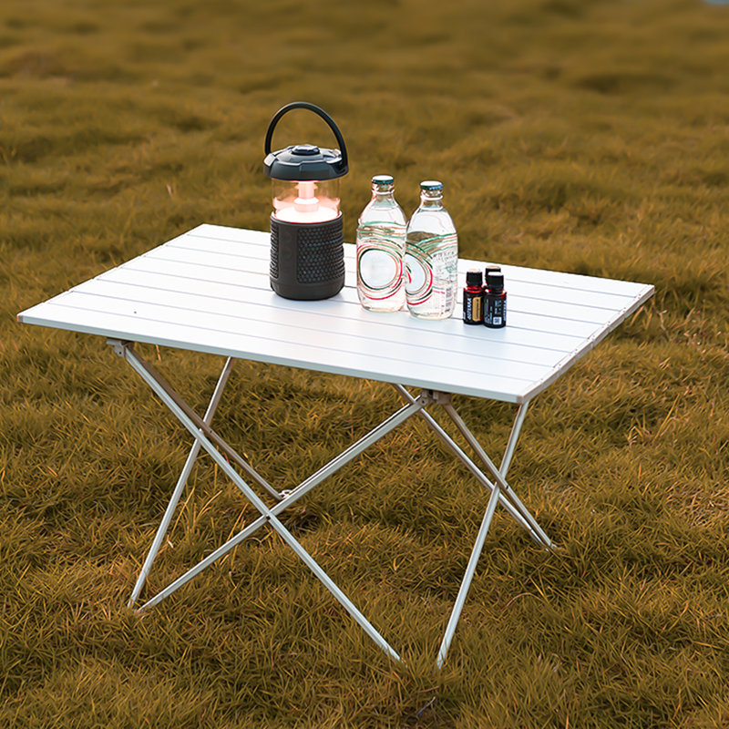 Silver Aluminum Foldable Outdoor Camping Table