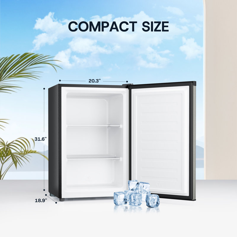 3.0 Cu.Ft Upright Freezer With Reversible Door & 5 Adjustable Thermostat,ENERGY STAR, Silver