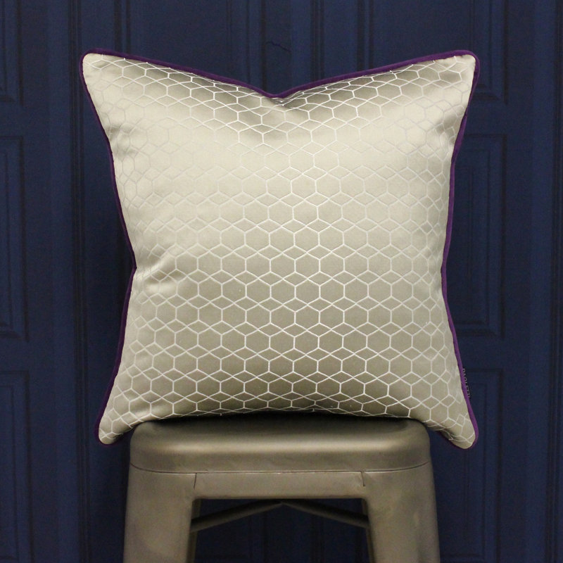 Balham Geometric Square Cushion Cover, Taupe