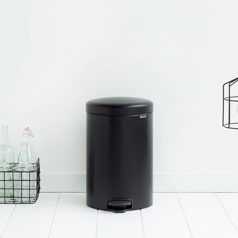Brabantia NewIcon Soft Closing 20 Litre Pedal Bin, Matt Black