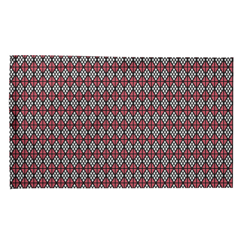 Torchon Suoz Classic Diamonds, Rouge / Blanc, Sergé de coton