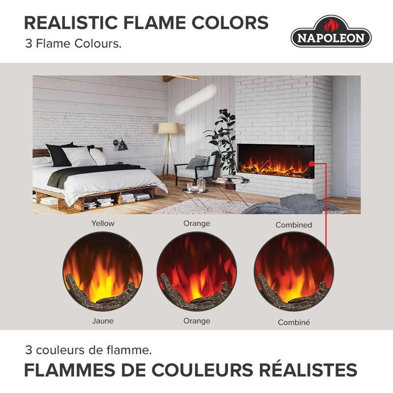Napoleon Astound FlexMount Electric Fireplace - Three Sizes, Flexible Installation, Included Media Kits