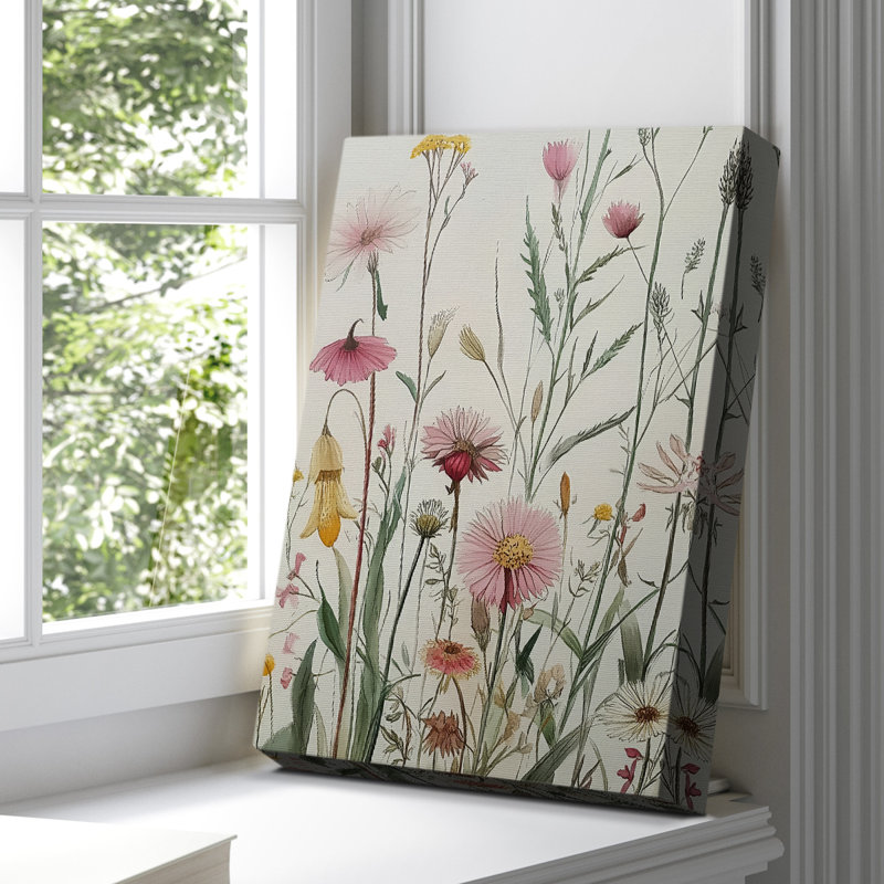 Floral, toile tendue avec châssis Lxxviii - prêt à être accroché, H 18 po x l 12 po