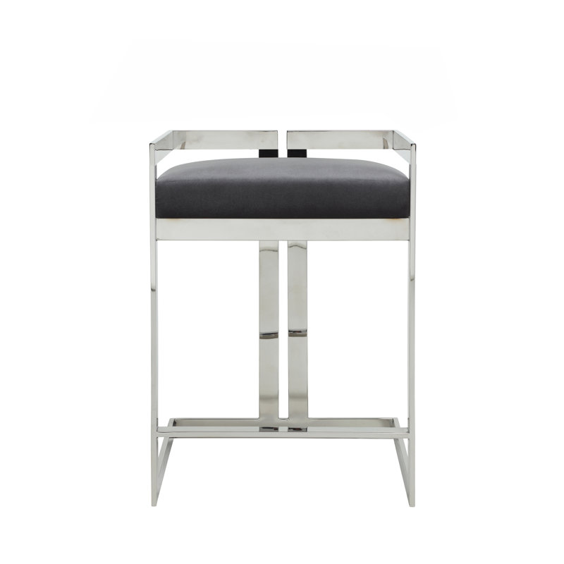 Tabouret de bar et de comptoir Kenzie, Argent, Gris
