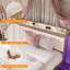 Marinda King LED Bed Frame, Charging Station, Soft Storage Headboard, Gold Platform Bed Frame-88608922-88608924