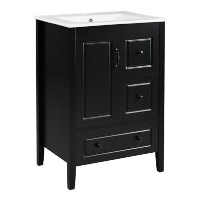 24" Modern Bathroom Vanity With Ceramic Sink