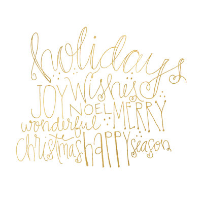Handwritten Holiday Wishes - Wrapped Canvas Print