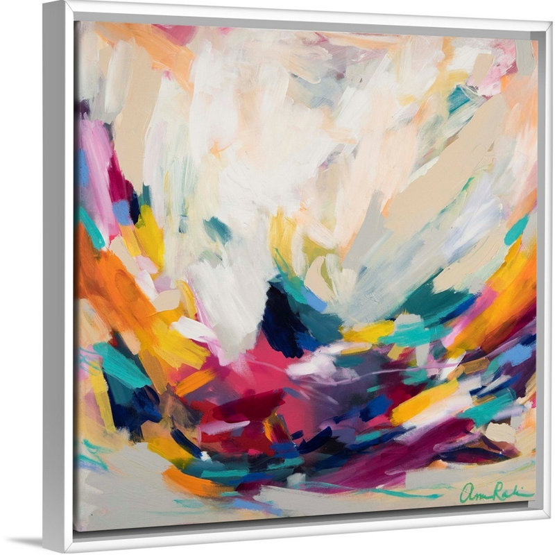 «New Beginnings» par Amira Rahim - reproduction sur toile, Toile avec cadre photo, H 25,25 po x l 25,25 po, Blanc