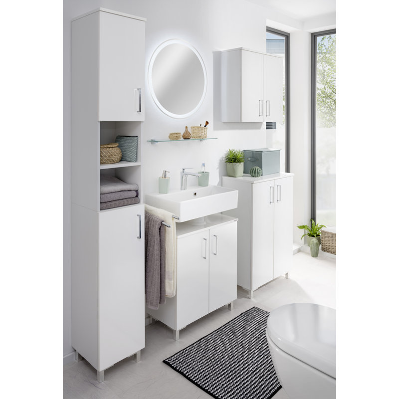 Round Lighted Wall Mounted Bathroom Mirror