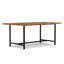 Table de salle à manger industrielle en bois de manguier l 72 po Campbell, base en métal thermolaqué-254719456