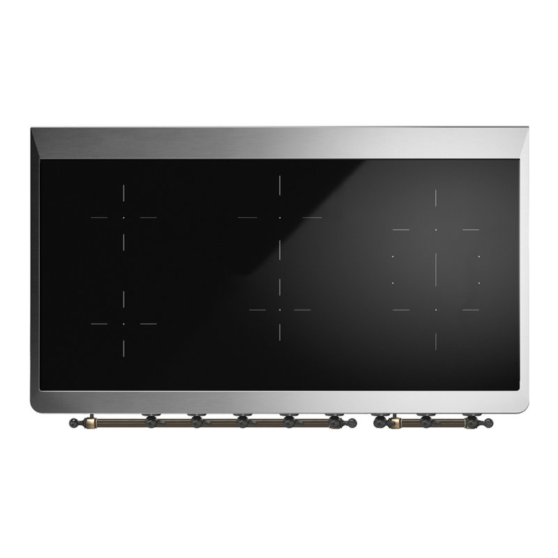 Majestic III Series 48 Inch Induction Range with 6 Induction Elements in Antique White (Chrome Trim), Antique White