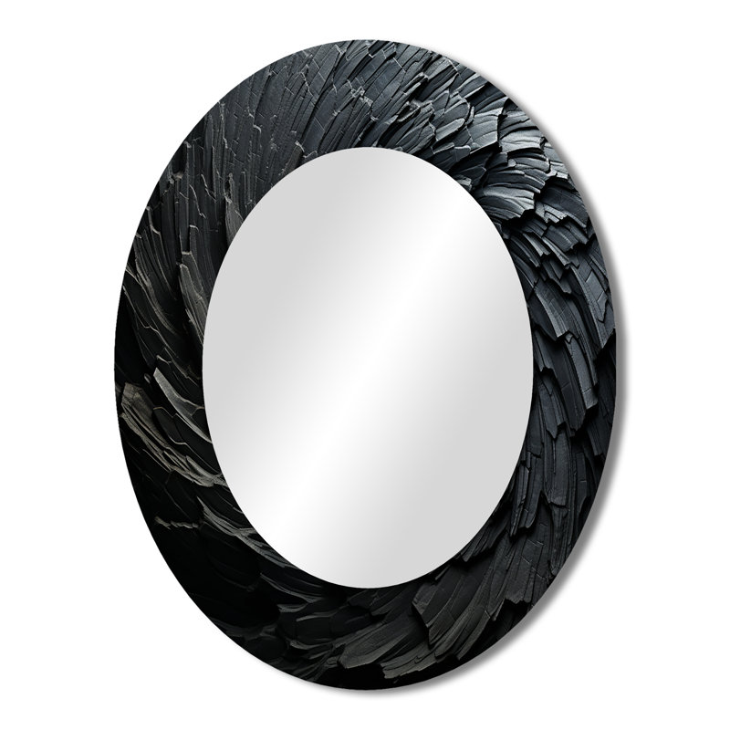Miroir mural noir en spirale Fractal Sprial, 43 po x 33 po