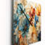 Horloge murale sarcelle pétale orange II - Botanicals abstraits-98989977