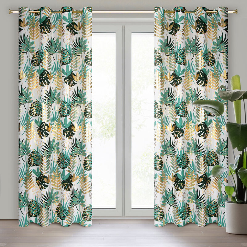Malta Polyester Eyelet Curtain Panel, Green