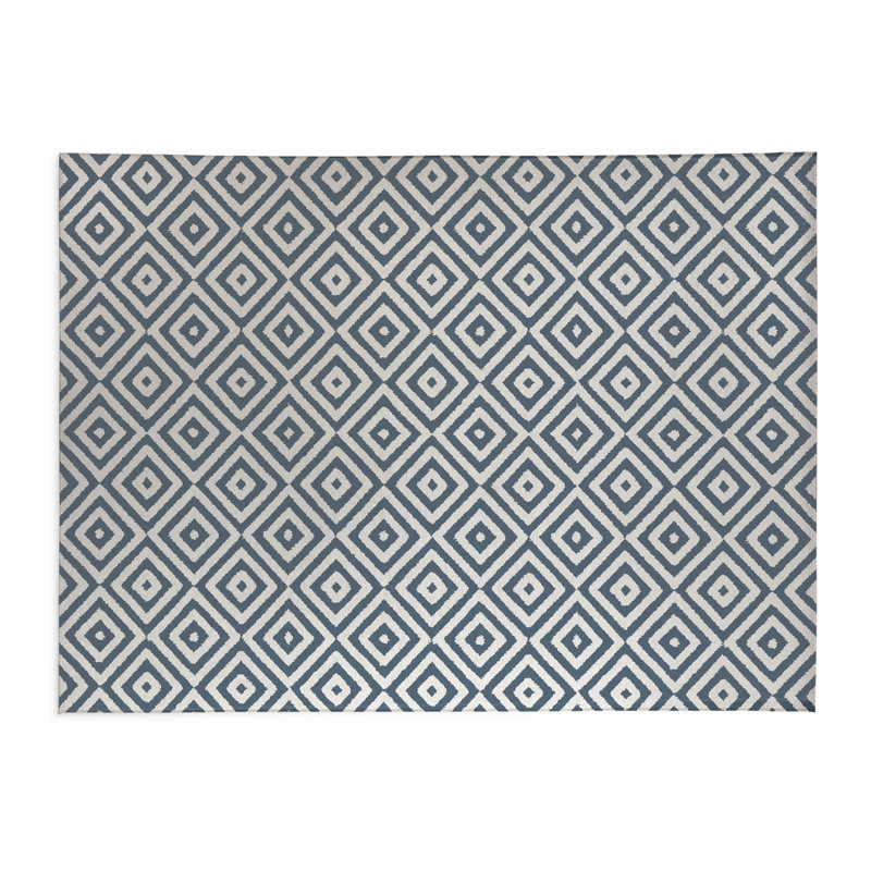 Ikat Eye Kids Play Mat, Rectangle 5' x 7', Blue