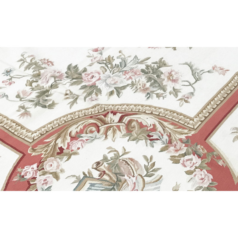 Aubusson Renaissance Hand Knotted Wool Oriental Area Rug