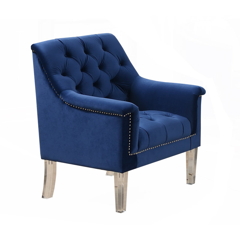 Stanfield Velvet Armchair, Blue