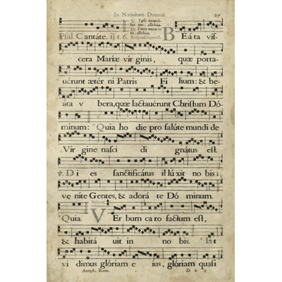 Vellum Songbook IV 1 Piece Wrapped Canvas Wall Art
