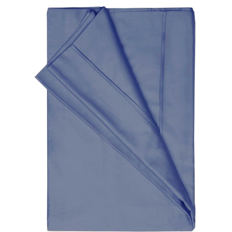 Plain Dye 200 TC Egyptian-Quality Cotton Percale Flat Sheet, Double (4'6), Ocean