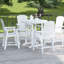 Chaise de bar Hips avec accoudoirs pour toutes les saisons, blanc - meubles de patio, pelouse de 2, terrasse de piscine, facile à assembler, protégé
