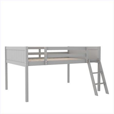 Wood Low Loft Bed With Ladder