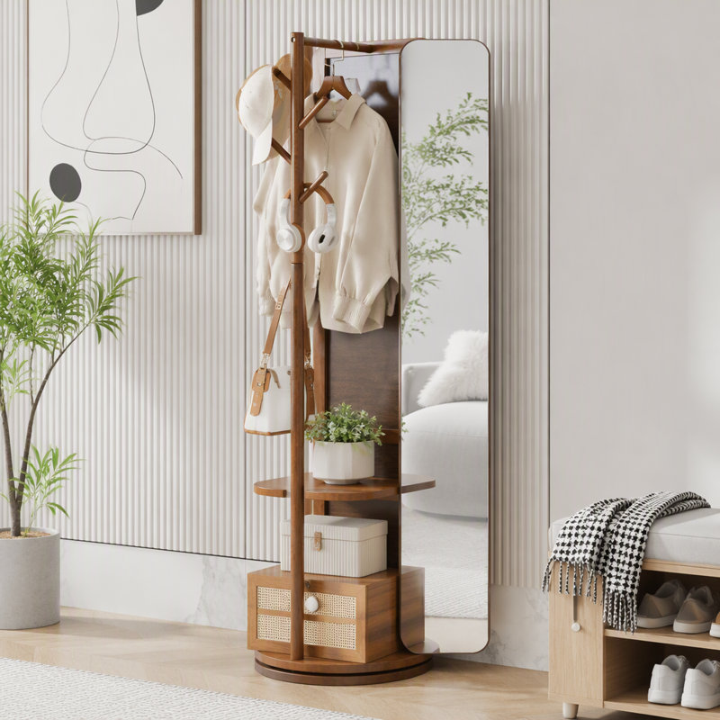 Miroir pleine longueur 70 po x 19 po avec support et portemanteau