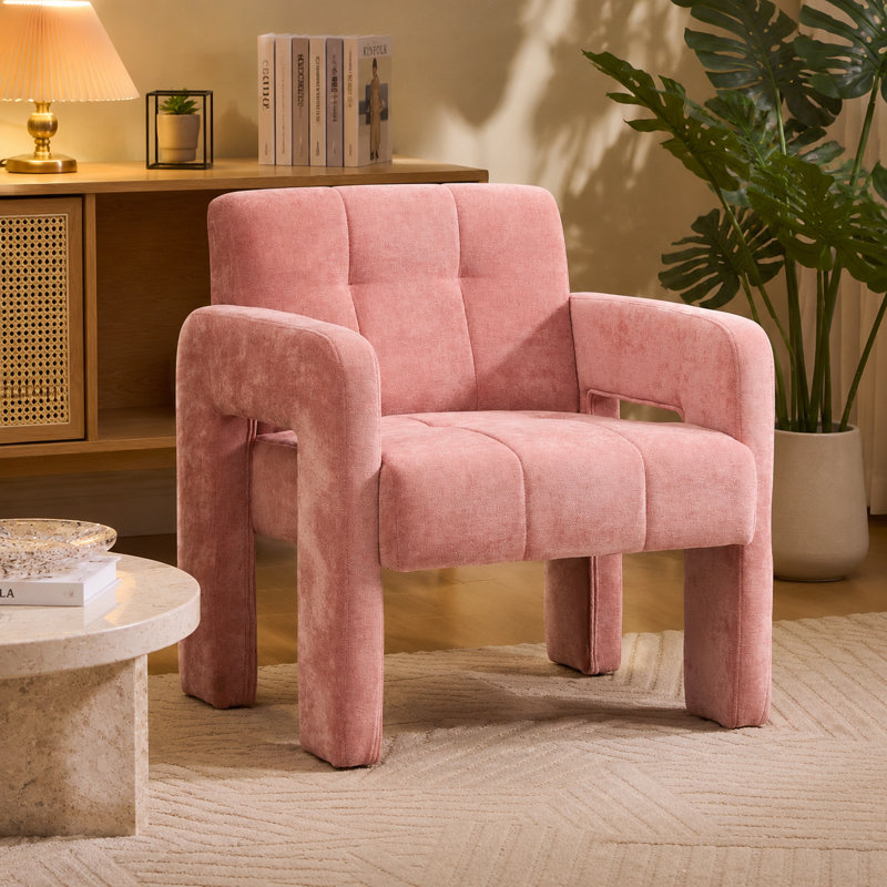 Fauteuil simple rembourré Modern Modern, Rose