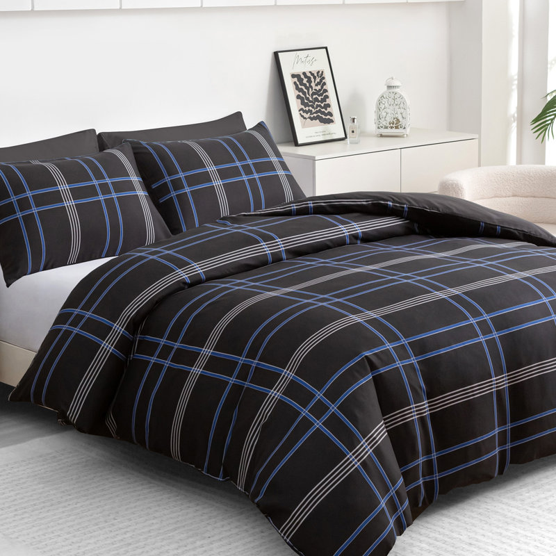 Premium Duvet Cover Set Double Brushed Microfiber Reversible With Zipper Closure & Corner Ties