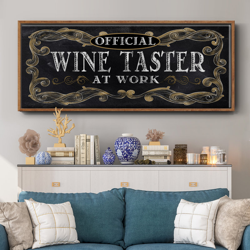 Dégustation de vin - toile encadrée, H 12 po x l 30 po