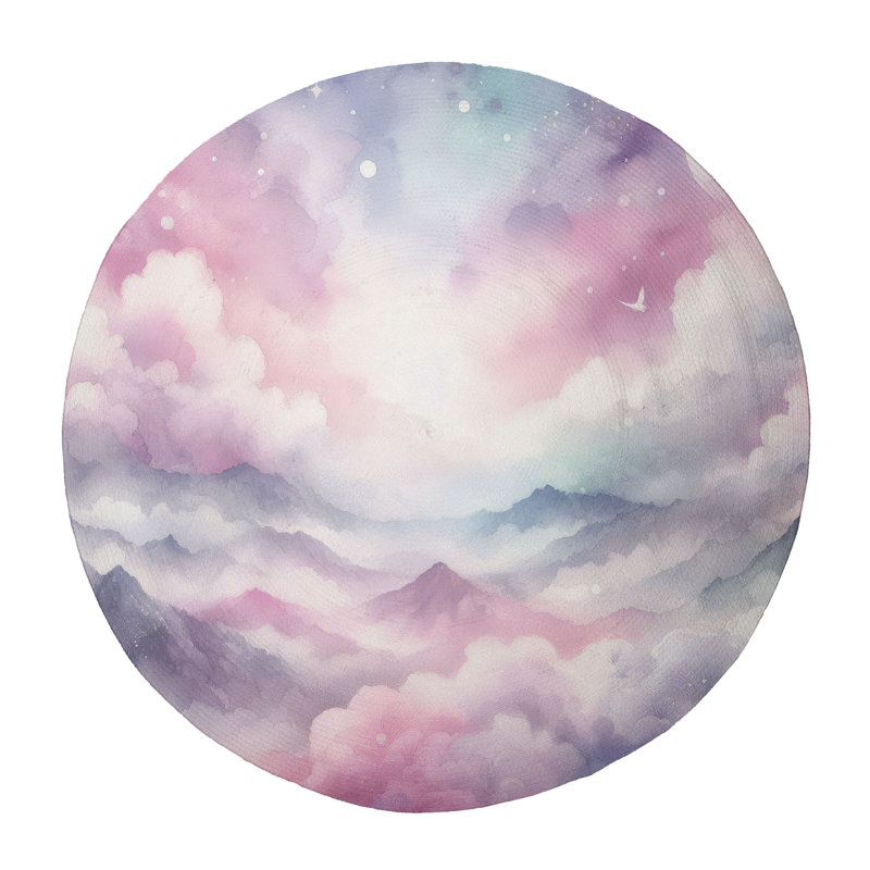 Tapis tressé surréaliste, Rond 5 pi