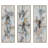Modern Large Set of Three, Abstract Design, Canvas and Pine Wood, Multi-Colored