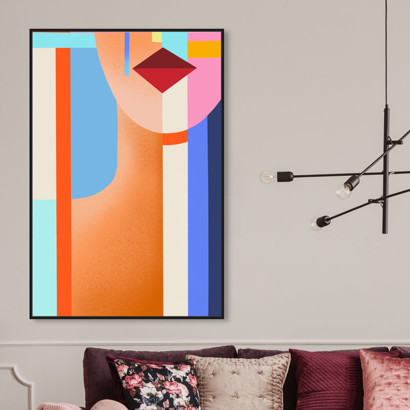 Abstract Shaped Lady III Print, 24" H x 16" W, Black Framed