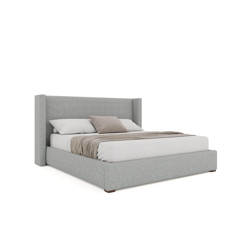 Aylet Low Upholstered Bed, King, Boucle Oyster