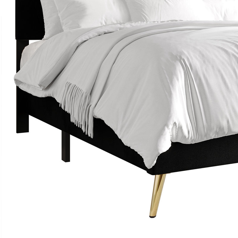 Amapola Upholstered Unfinished Platform Bed, Black, King