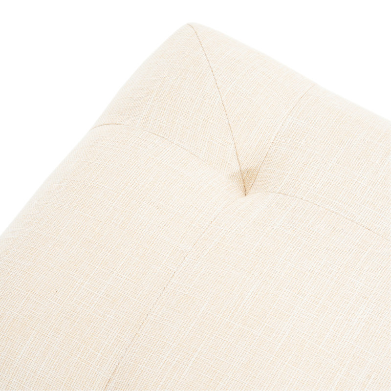 Lin carré rembourré beige, pieds en bois d'hévéa, siège confortable, idéal pour la maison, contreplaqué de haute qualité de 30,72 po de largeur, éponge élastique à densité, 35,02 lb, profondeur
