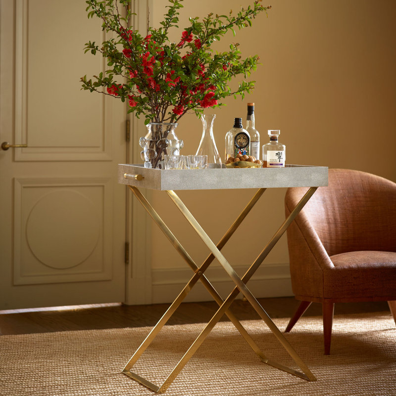 Shagreen Butler Serving Tray, Dove
