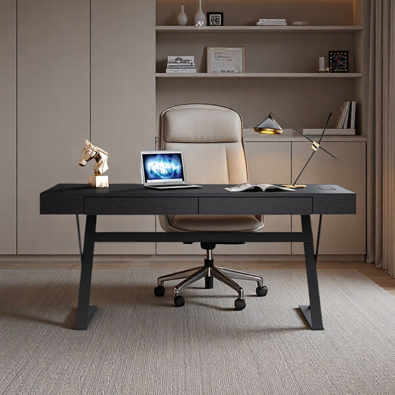 Table d'ordinateur de bureau simple, Noir, H 29,53 po x l 62,99 po x P 25,59 po