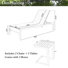 Ensemble de chaises longues inclinables 76,8 po Patio