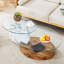 Table basse contemporaine à double couche - plusieurs couleurs disponibles. Autocollant de panneau de densité, verre renforcé.-963561827