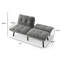 Canapé-lit pliant convertible gris-152424451-152424452