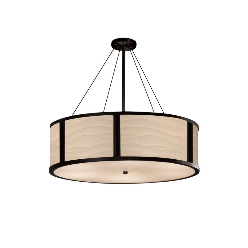 Amany 8 - Light Dimmable Drum Chandelier, Matte Black