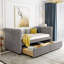Lit de jour simple tapissier avec tiroirs, support en lattes de bois (lit de jour)-1960230998