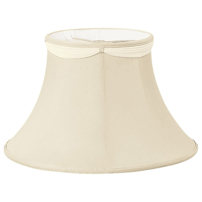 Abat-jour cloche en soie / shantung (araignée), Beige, H 9 po x l 14 po x P 14 po