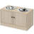 Oak Elevated Dog Bowl with Hidden Storage Cabinet