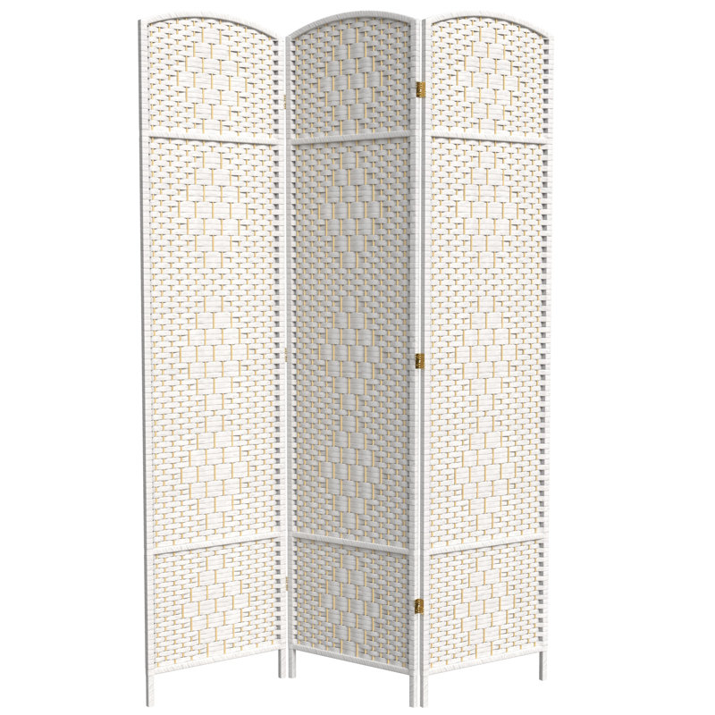 Cloison pliante en fibres tissées hautes H 82,75 po Ardian, 3 panneaux, Blanc