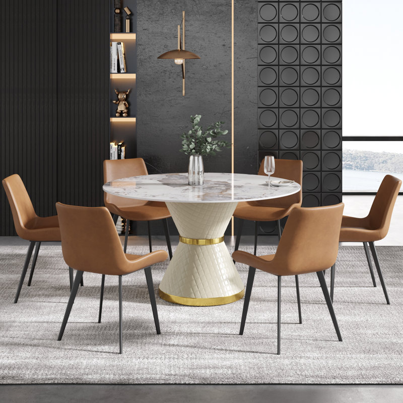 Table de salle à manger Modern, H 29,53 po x L 53 po x l 53 po, Chanel