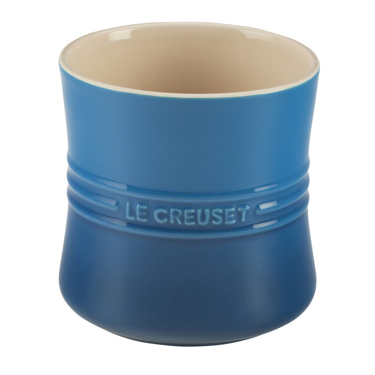 Le Creuset 2 3/4 Qt Round Oyster Grey Stoneware Utensil Crock - 6