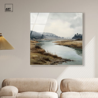 «Hazy Highlands II», reproduction d'art acrylique sur toile par Art Remedy, prête à être suspendue, 12 x 12