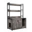 Armoire d'intérieur pour chat avec étagère de rangement, portes doubles et patin à gratter, grand bac à litière pratique gris caché